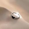 Punk Retro Black Love Ring Set Light Luxury Minority Exquisite Hiphop Ring Fashion Ring Female Couple Index Finger Ring