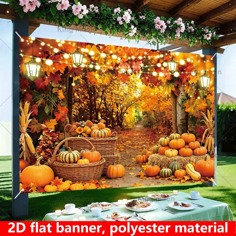 2D platte banner 1 stuk per verpakking. Herfst Thanksgiving oogst decoratie banner.zyc