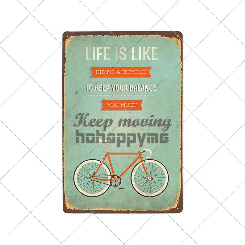 Segni Metallici Bici Vintage Poster Retro Bici da Ciclismo Decorazione Bar Pub Club Shabby Chic Pittura Artistica da Parete Targhetta 20x30cm