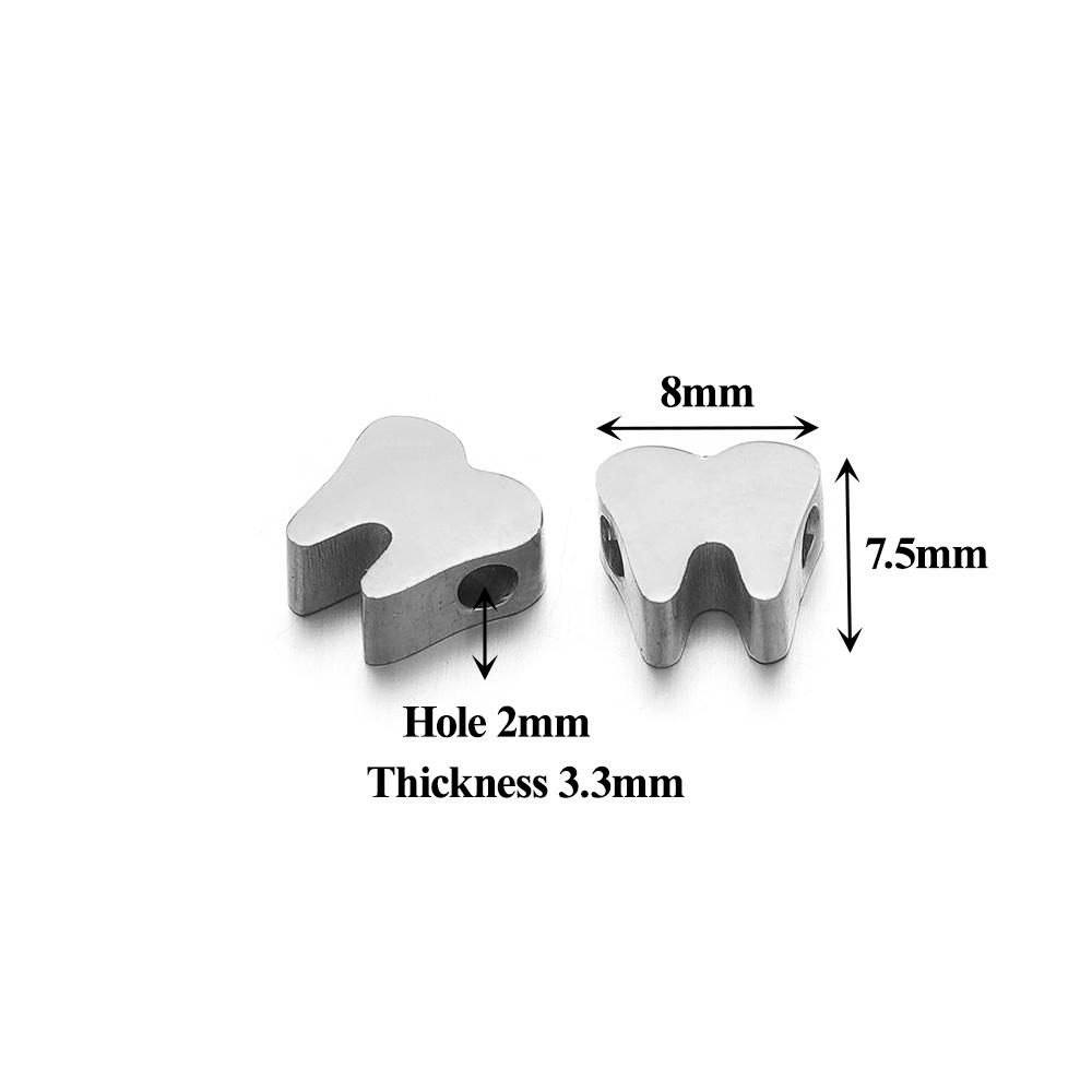 5Pcs Mirror Polish Stainless Steel Moon Key Beads Crowm Animal Spacer Beads DIY Jewelry Making Bracelet Women Necklace Findings