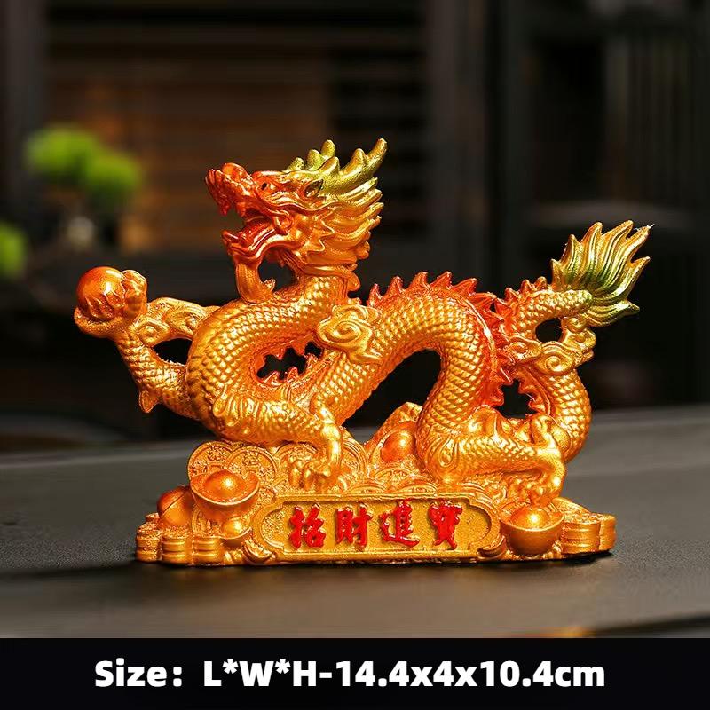 Feng Shui Dragon Ornaments Fortune Attracting Wealth Gold Dragon Home Decorations Office Desktop Opening Gift