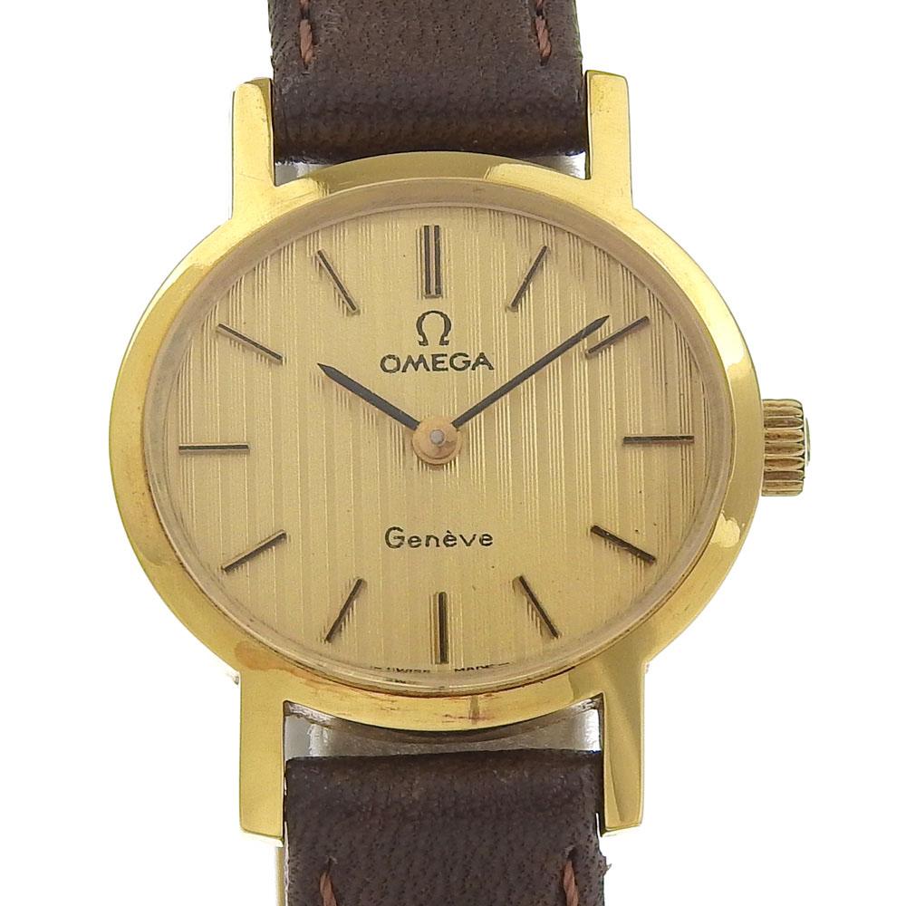 

OMEGA Geneva Watches goldDial Plated Gold/leather Hand Winding Women Used