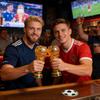 Trophy Shaped Beer Mug, Glass Thick Glass Body Sturdy Soccer Water Cup For Dads, Boyfriends, Soccer Enthusiasts For Hold Craft Beer, Ice Water, Juice