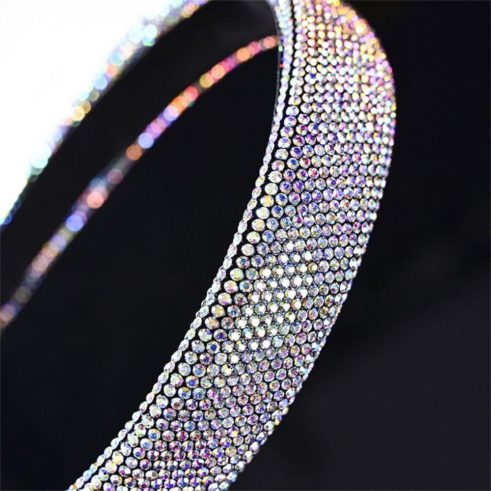 Fashion Sparkling Rhinestone Headband Cute Full Rhinestone Shiny Hair Hoop Sweet Style Velvet Headwear Wash Face