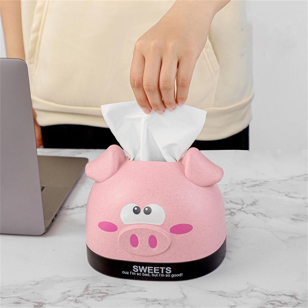 Cartoon-Aufbewahrungsbox, Weizen-Orange, Papierbox, Aufbewahrungs-Organizer, Schwein, Taschentuchbox, Halter, Rosa/Beige, Taschentuchbox, Serviettenhalter, Haushalt