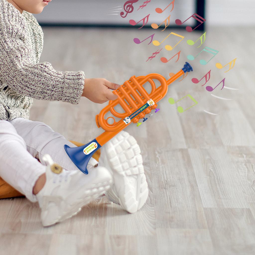 Realistisk Barne Trompet Leke Musikkinstrument Leke for Barn Musikkinteresse Utvikling Trygg Pedagogisk Leke for Barn