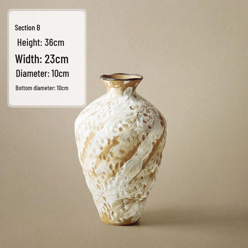 Jingdezhen Wabi-Sabi Keramikvase für Trockenblumen - Retro-Stil für Wohnzimmer oder Esstisch