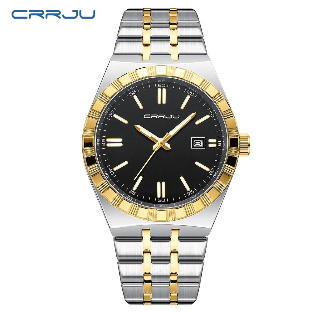 Herren-Edelstahl-Quarz-Armbanduhr 42 mm Großes Zifferblatt Business-Armbanduhr mit Leuchtzeigern Datum Wasserdicht