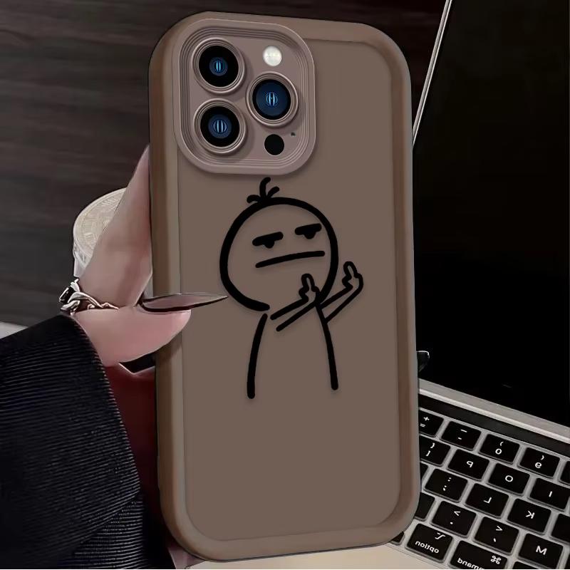 Cartoon Funny Despise Gesture Phone Case For iPhone 16 15 14 13 12 11 Pro Max XS Max XR 7 8 Plus Shockproof Silicone Back Cover