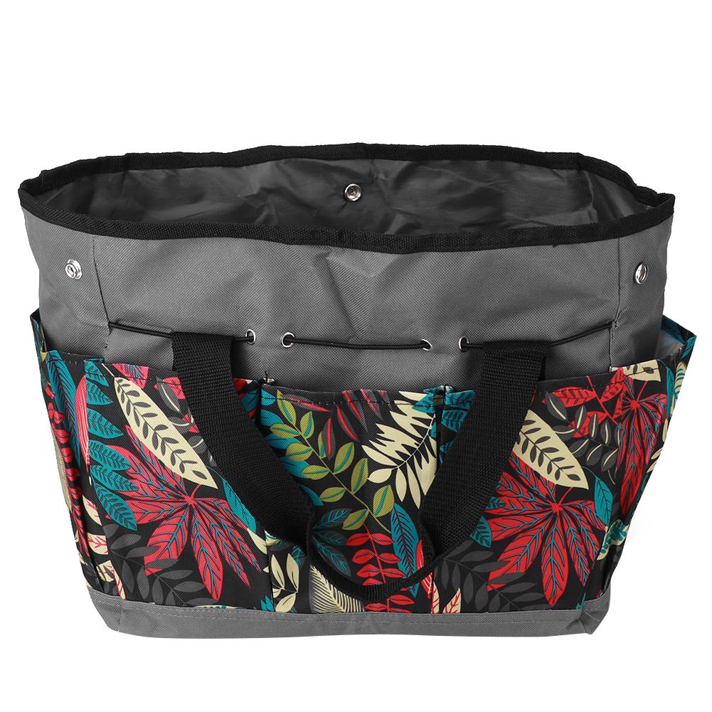 Bolsa de Ferramentas de Jardim Portátil com Combinação de Cores em Poliéster de Mão para Armazenamento ao Ar Livre Cor Cinza Flor