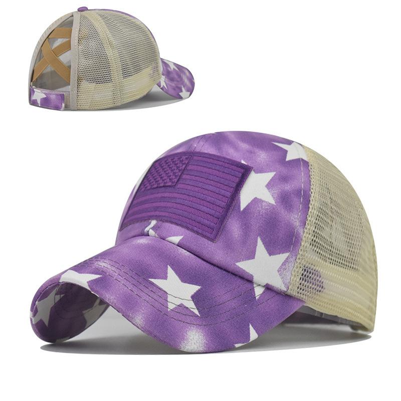 Hole Cap Ponytail Five Pointed Star Baseball Cap Cotton Material Summer