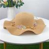 Hot Sale Lace Leaf Flower Sun Hat Lotus Wave Edge Straw Hat Beach Hat Travel Sun Protection Hat
