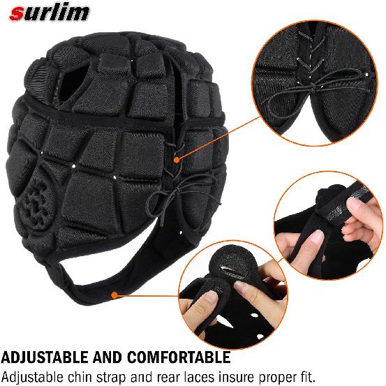 Rugby Soft Helmet Soccer Headgear Scrum Cap 7v7 Flag Football Headguard for Adult XL