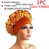 1 Stück Damen Satin Bonnet Elastisches breites Band Nachtschlafmütze Haarausfall-Abdeckung Kopfwickel Lockiges Federndes Haar Schönheit Chemo Cap Pflege