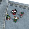 Cute cartoon personality creative Christmas Mickey head brooch candy cake modeling Christmas tree Mickey Mouse badge