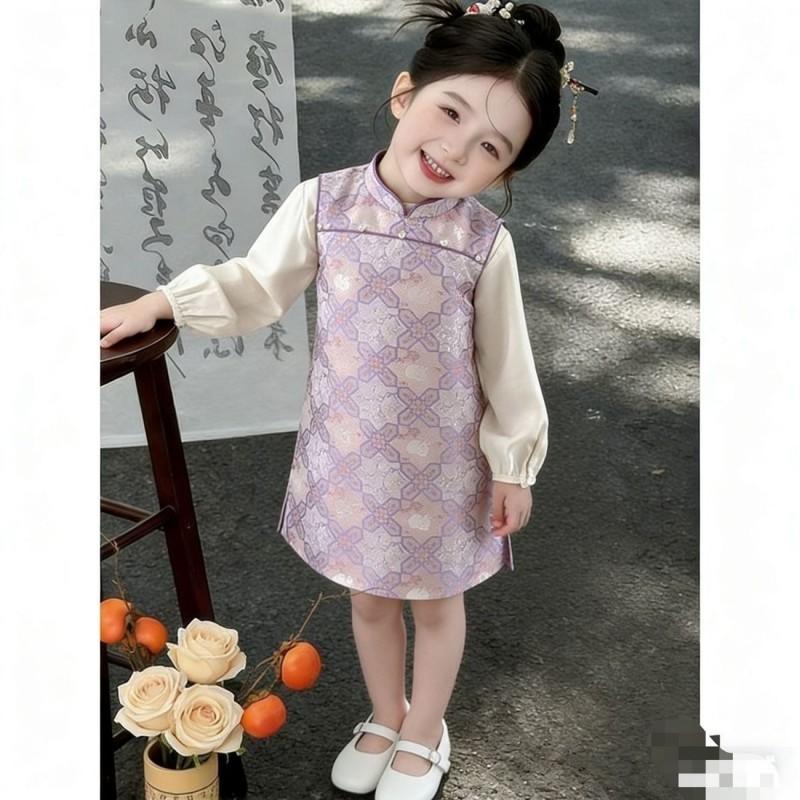 Girls Traditional Chinese Style Qipao Dress Princess Kids Birthday Party Gown