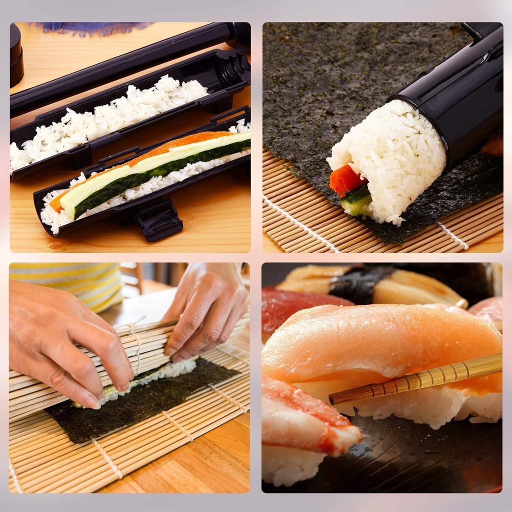 Sushi Sushi Maker Set Bazooka Kit Machine Rice Mold With Bamboo Sushi Rolling Mat Rice Paddle Diy Kitchen Tools Accessories