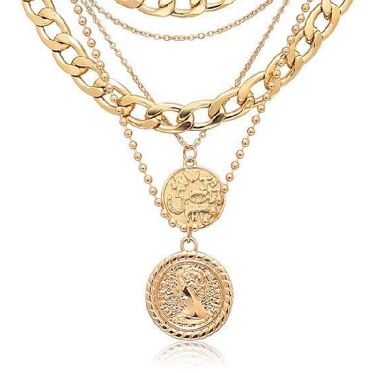Elegant Layer Pendant Necklace Portable Alloy Jewelry Accessory for Gift Giving or Personalize Use