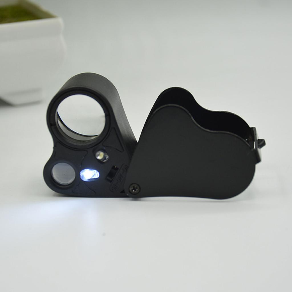 Portable Jeweler Loupe with LED Light Pocket Size Diamond Magnifier Compact Jewelry Magnifier for Jewelry Coins & Stamps