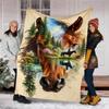Horse Reflection Nature blanket Personalized Name Flannel Blanket Soft Cozy Plush Throw for Sofa Bed Lightweight Home Décor