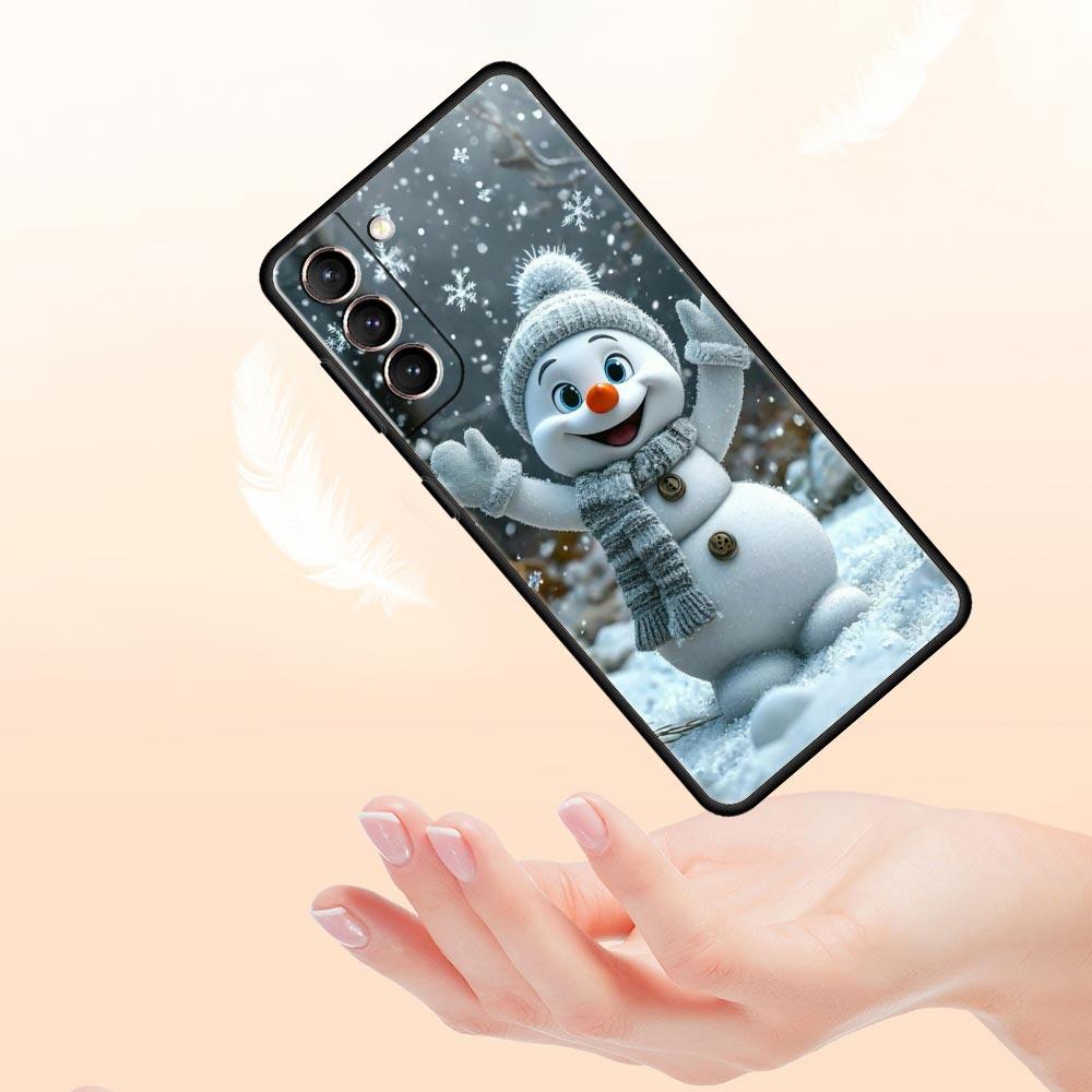 Christmas Snowman Phone Case for Samsung Galaxy S26 S25 S24 S23 S22 S20 S21 FE Ultra S25 Edge Plus 5G Soft TPU Cover Fundas Bags