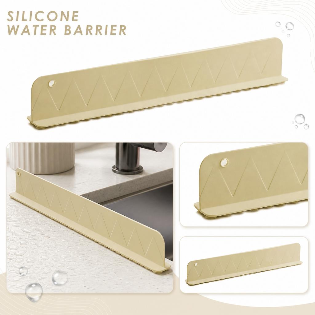 Silicone Water Barrier Strip Flexible Splash Guard for Kitchen Sink Bathroom Countertop Shower Edge Protector