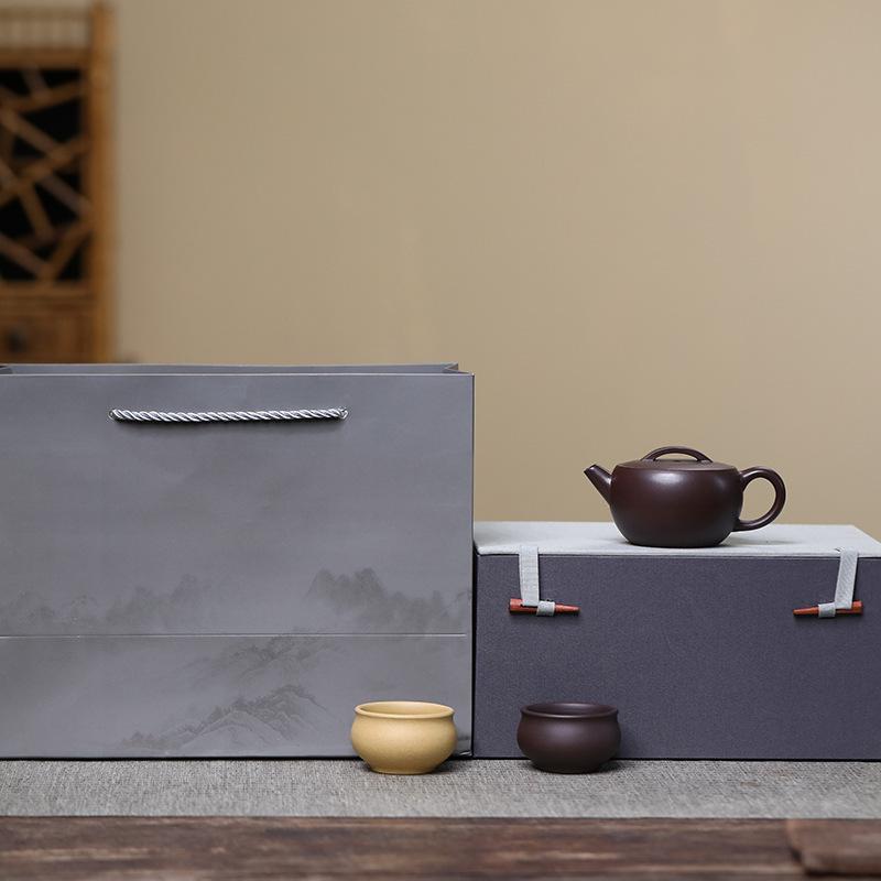 

Yixing Raw Ore Purple Clay Teapot 1 Pot 2 Cups Tea Set Complete Set Antique Tea Ceremony Set Teapot And Tea Cup Set Teaset Gift