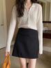 Early Spring Doll Collar Hollow Knit Wool Women's Slim Cardigan