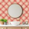 Red Beige Plaid Wallpaper 22.83"X118" Waterproof Wallpaper for Living Room/Bedroom/Bathroom PVC Wall Sticker