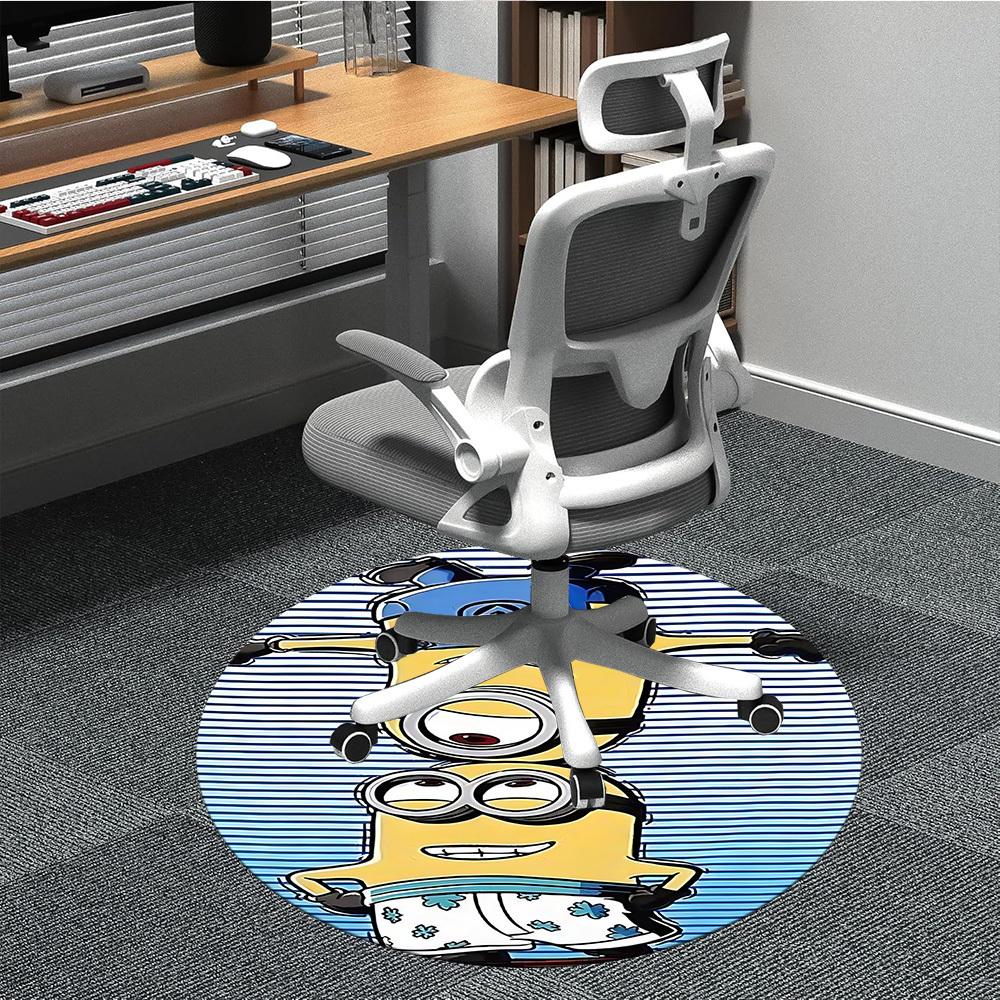 

1PC Minion Pattern Office Round Area Rug, Indoor Mat Suitable For Office, Under Office Chairs Bedroom Living Room Home Decor DT1212031 80cm by 80cm