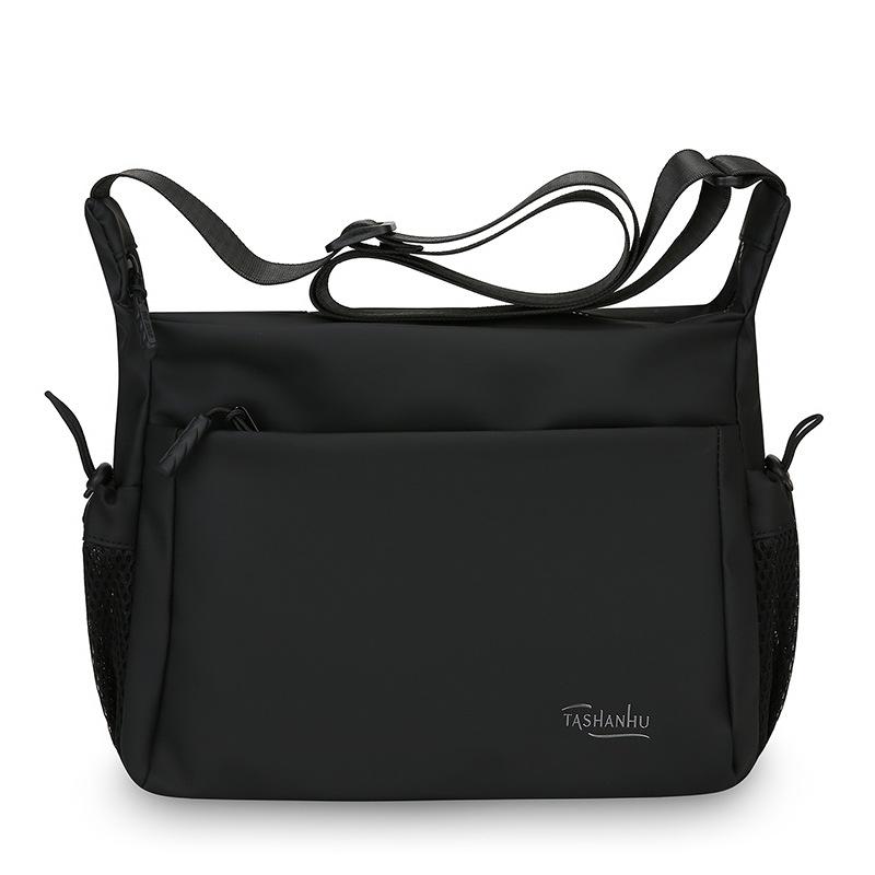 Solid Color Crossbody Bag Men's Large Capacity Shoulder Bag Commuter Briefcase