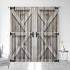 2PC Home Decoration Curtains, Vintage Wooden Door Bookshelf With Pole Pocket Curtains, Kitchen, Coffee Shop, Living Room