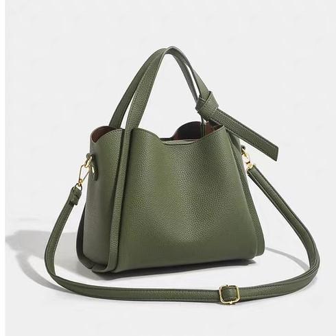 

Bucket Bag, Women s Spring and Summer New Style, Textured Large Capacity Hand-held Shoulder Crossbody Bag, Atmospheric Commuting Bag армія зелений колір