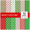 12 Sheet DIY Christmas Gift Wrapping Paper,Background Decorations Paper,DIY Photo Album,Scrapbook,Santa Claus Pattern Paper