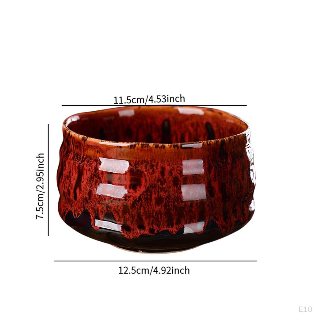 Ceramic Matcha Bowl Handmade Unique Chawan Teaware Porcelain Tea Mixing for Family Lovers