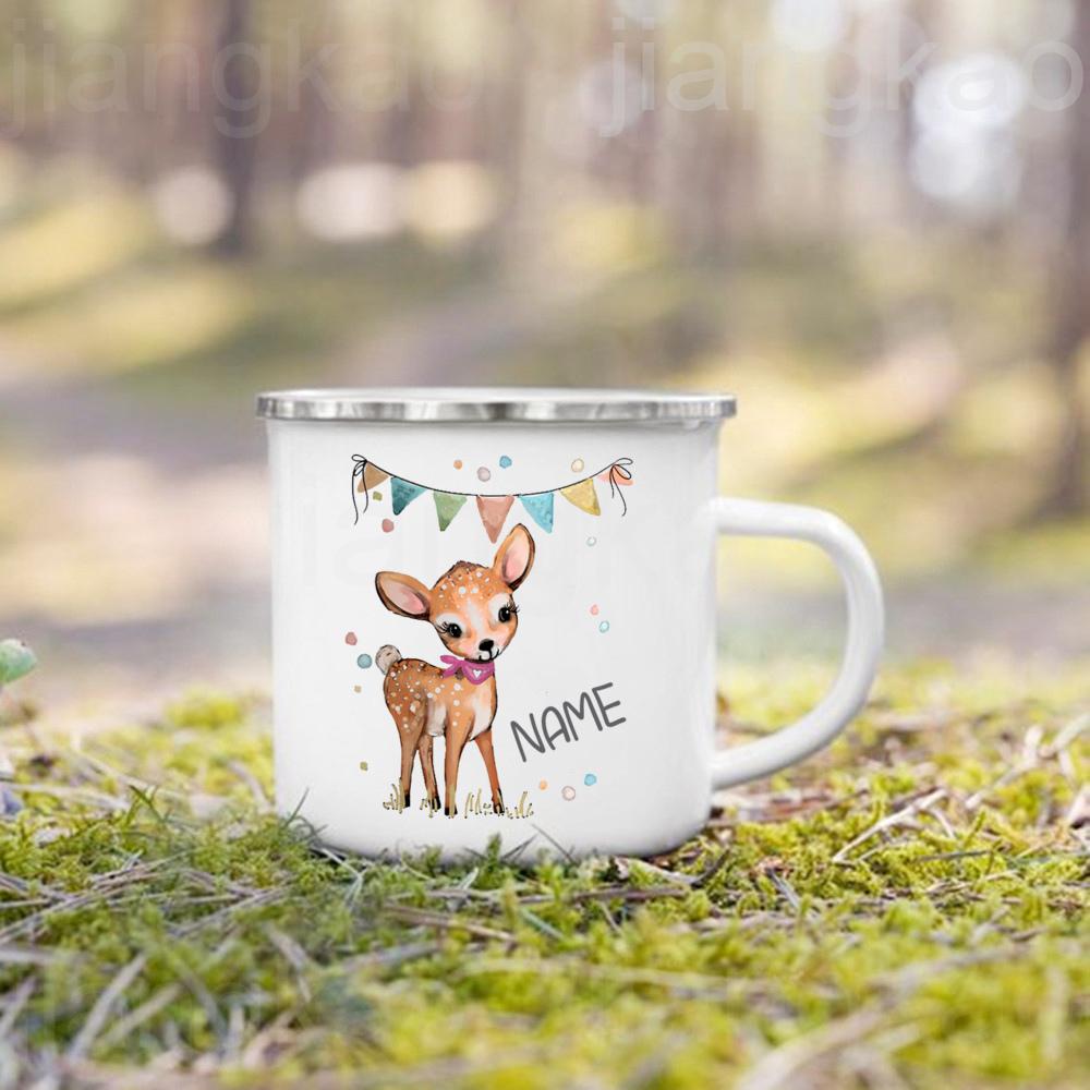 Personalized Mug for Kids Hot Chocolate Custom Animal with Name Mug for Boys Girls Handle Cup Birthday Party Favors Child's Gift