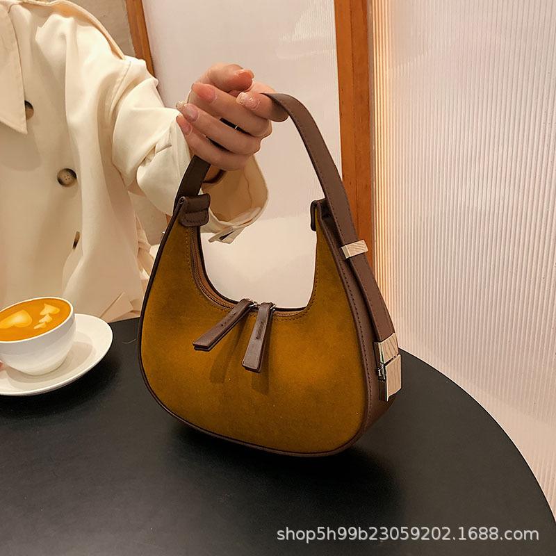 Retro bag women's new fashionable versatile high-end dumpling bag casual matte leather underarm bag