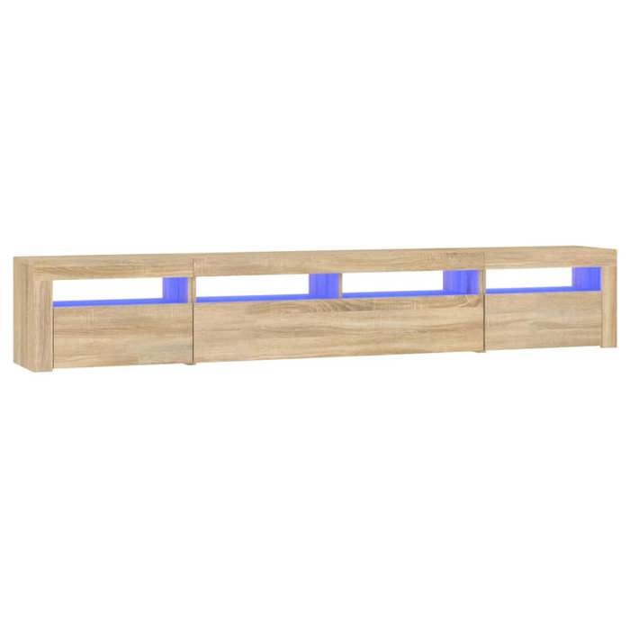 VidaXL Meuble TV avec Lumières LED Centre de Divertissement Rangement Meuble Média Meuble de Salon Salle de Séjour Maison 3152724