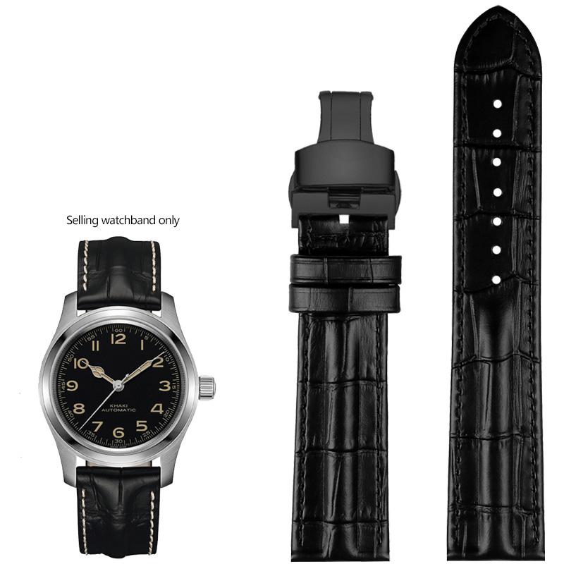 Echtes Leder Uhrenarmband Für Hamilton Khaki Field Jazz H70605731/H32705521 Herren Rindsleder Uhrenarmband Armband 20mm 22mm