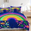 3pcs Rainbow Flowers Bedding Set, Breathable And Soft, Suitable for All Seasons Machine Washable, Suitable for Bedroom Decoration,yy250822138