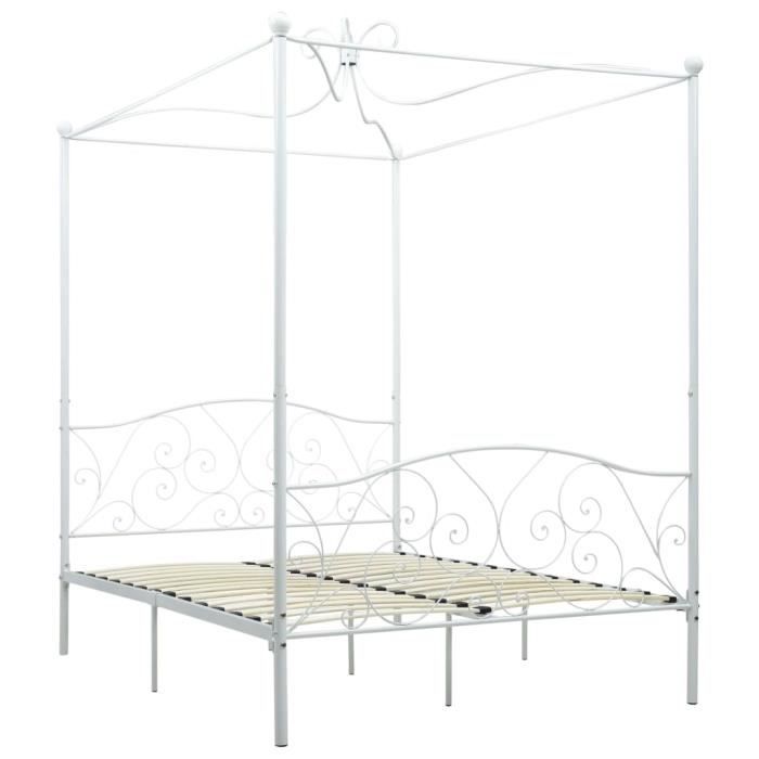 VidaXL Canopy Bed Frames White Metal 120 X 200 Cm