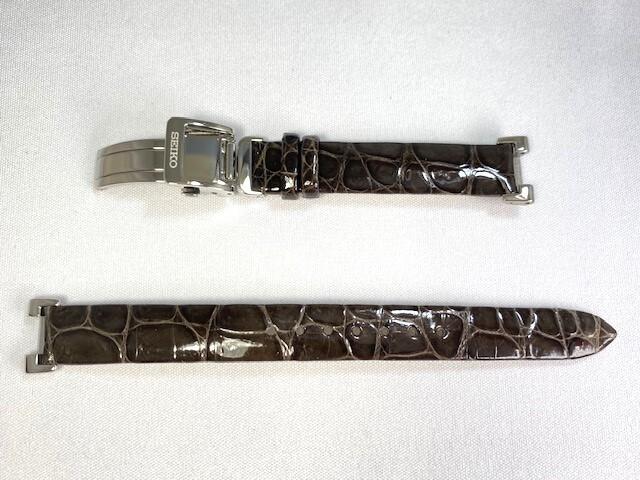 L0EZ113J9 SEIKO Dolce Exceline 12mm Leather for & Strap, Crocodile, Gray, SWCW109/ 1B25-0AM0