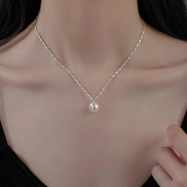 2024 New High-End 925 Sterling Silver Pearl Clavicle Necklace for Women