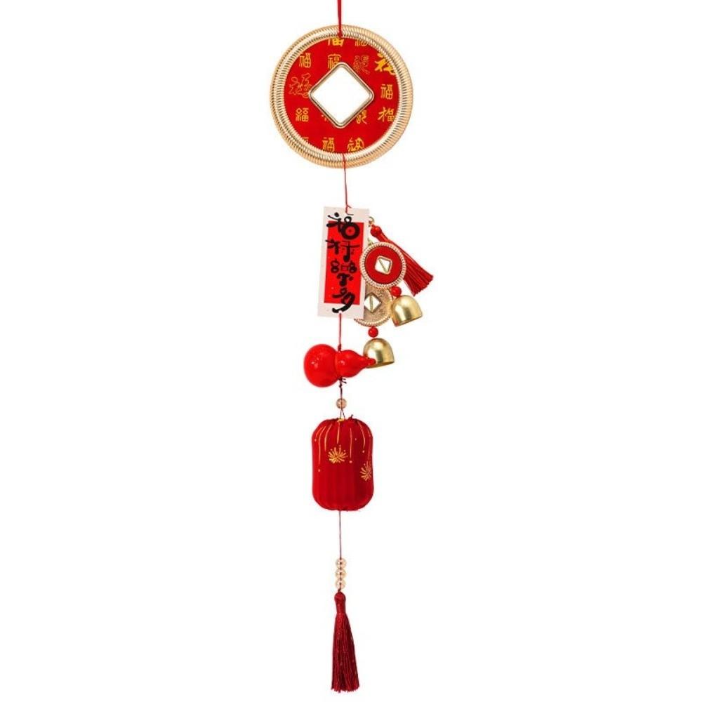 With Tassels Golden Coin Ornaments with Bell Decorative Pendants Housewarming Decoration Festival Style New Year Hangings