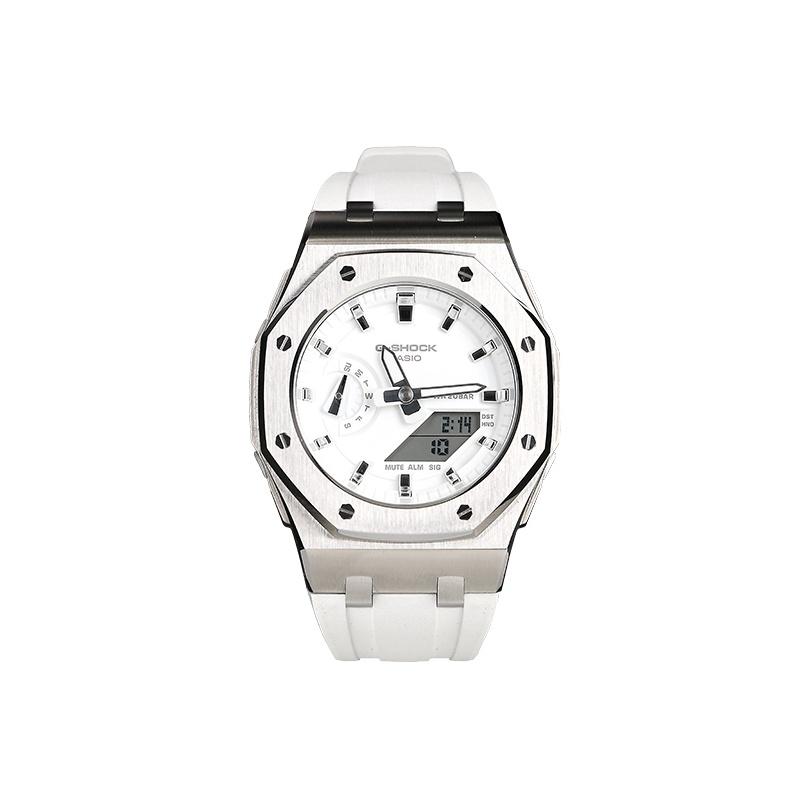 CASIO Women s 42mm White Watch GMA-S2100-7A(Watch1--) Silver Case White Strap