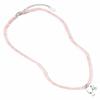 Barbie Sterling Silver Silhouette Charm On a Rose Quartz Bead Necklace