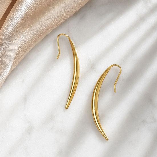 1 Pair Large Long Teardrop Geometry Earrings for Women, Metal Drop Dangle Earrings, Polished Waterdrop Earring for Party, Wedding, Daily Wear