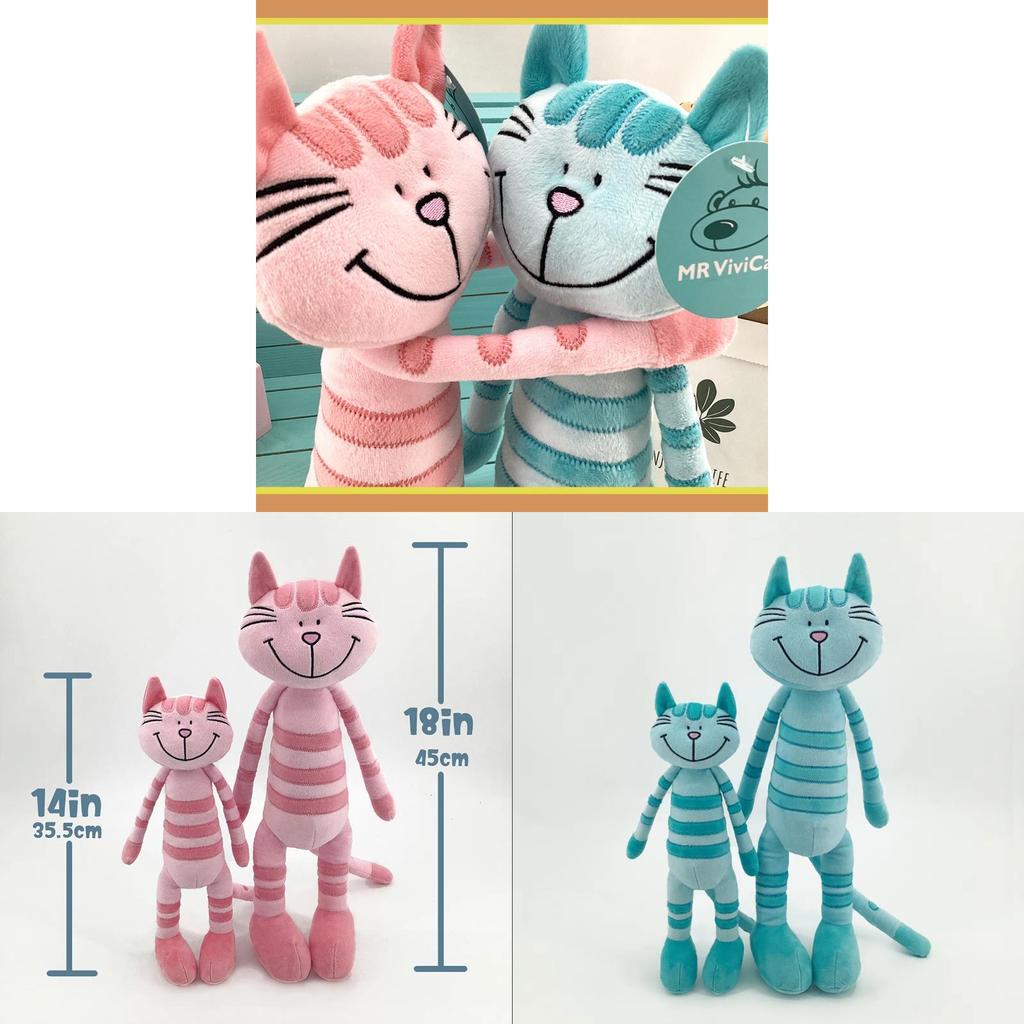 Weihnachts-Plüschkatzenpuppe mit weichem Kurzplüsch für die Feiertags-Wohnungsdekoration Geschenk für Kinder