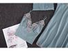 Yao Ting Satin Chiffon Five-Piece Pajama Set: Ice Silk, Casual, Sexy, with Chest Pads for Spring/Summer