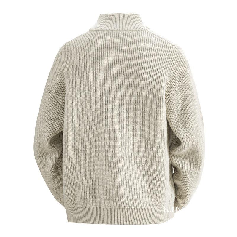 2025 Autumn/Winter Men's Thick Round Neck Knit Pullover